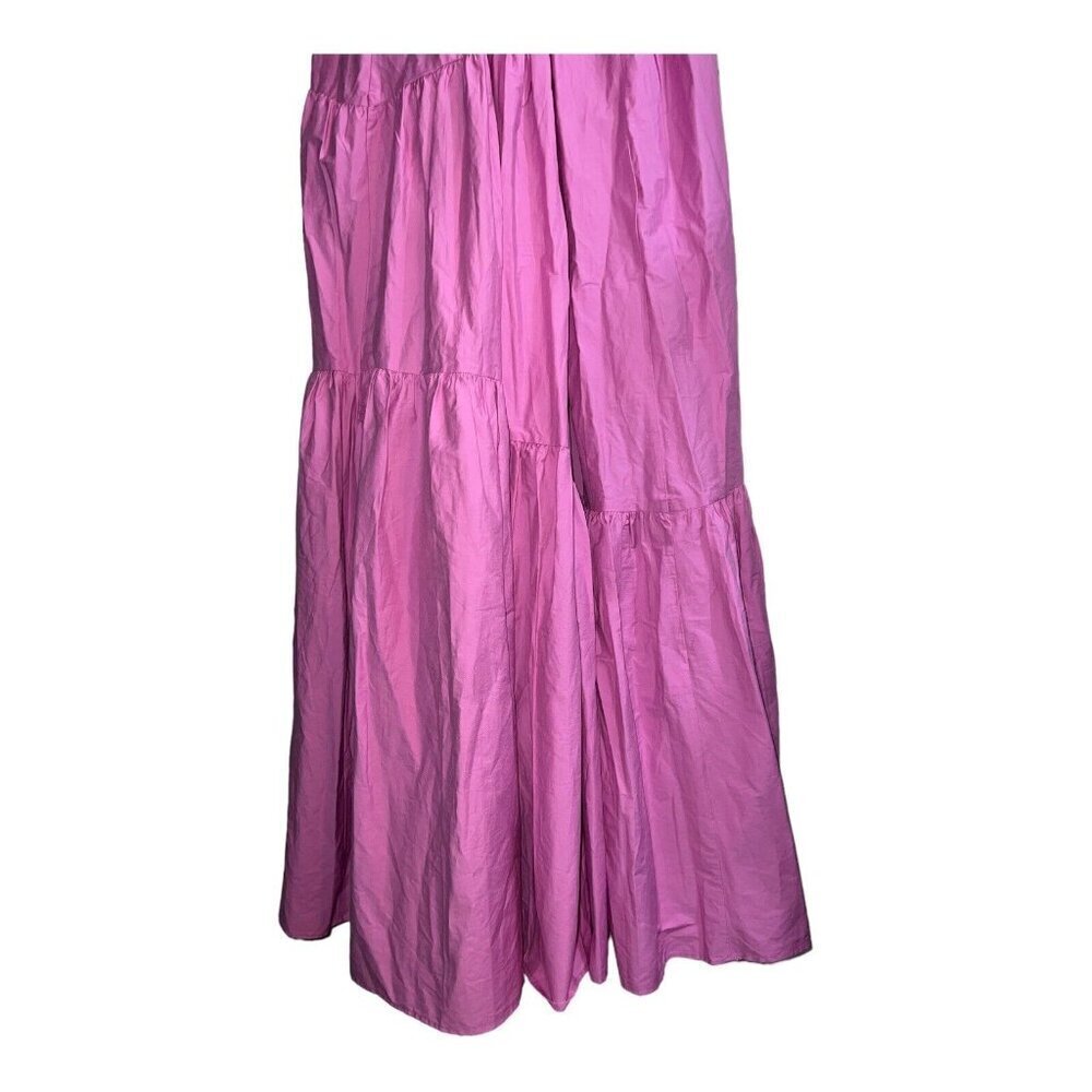 NWT MNG Mango ORGANIC COTTON Pink Sleeveless Parachute Maxi Dress Sz 8 - Picture 11 of 16